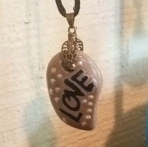 Handpainted stone necklace